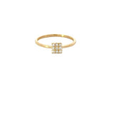 RING L/G 18CT YELLOW GOLD ROUND BAND SQUARE SHAPE IN CENTRE CLAW SET LAB GROWN DIAMONDS 9 X 0.01CTVSF 
