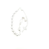 BRACELET S/SILVER ROSARY PLAIN BALLS MIRACULOUS MEDAL AND FANCY CROSS