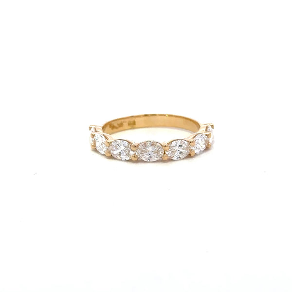 WEDDING/DRESS RING 18CT YELLOW GOLD OVAL LAB GROWN DIAMONDS 1.44CT VSE HAND CRAFTED BY CRICELLI