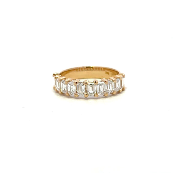 WEDDING/DRESS RING 18CT YELLOW GOLD EMERALD CUT LAB GROWN DIAMONDS 1.41CTVSE HAND CRAFTED BY CRICELLI