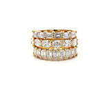 WEDDING/DRESS RING 18CT YELLOW GOLD EMERALD CUT LAB GROWN DIAMONDS 1.41CTVSE HAND CRAFTED BY CRICELLI