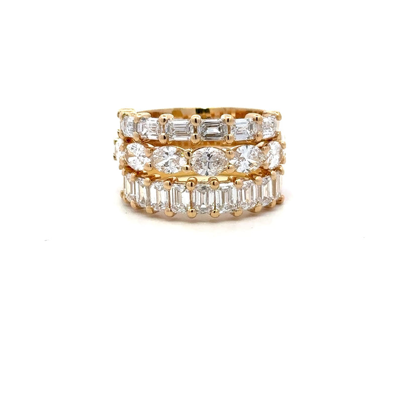 WEDDING/DRESS RING 18CT YELLOW GOLD EMERALD CUT LAB GROWN DIAMONDS 1.41CTVSE HAND CRAFTED BY CRICELLI