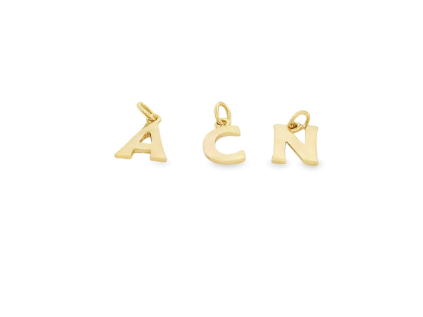 PENDENT 18CT YELLOW GOLD INITIAL N  8MM PLUS BAIL HAND CRAFTED BY CRICELLI