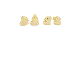 EARRINGS 9CT YELLOW GOLD STUDS HEART SHAPE 5.5.5MM SOLID HAND CRAFTED BY CRICELLI