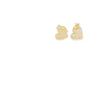 EARRINGS 9CT YELLOW GOLD STUDS HEART SHAPE 5.5.5MM SOLID HAND CRAFTED BY CRICELLI