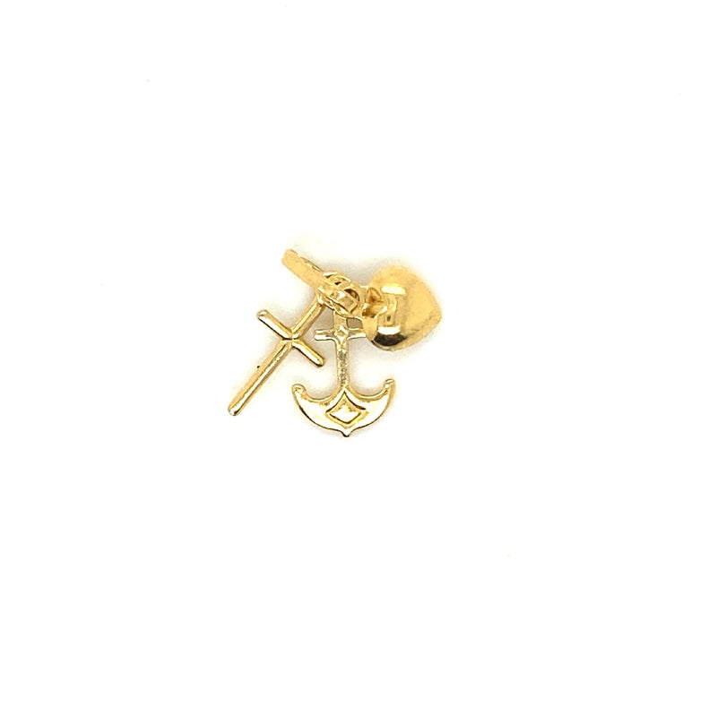 18CT YELLOW GOLD HOPE, FAITH AND CHARITY CHARM