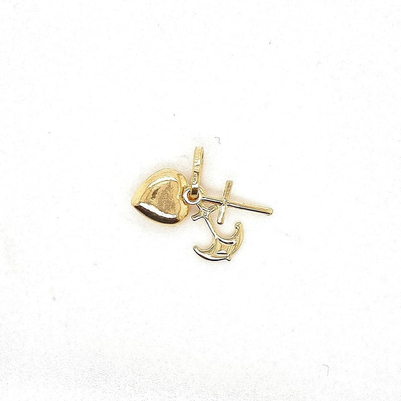 18CT YELLOW GOLD HOPE, FAITH AND CHARITY CHARM MADE IN ITALY