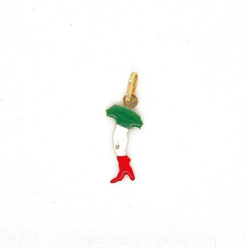 18CT YELLOW GOLD ENAMELLED ITALY CHARM