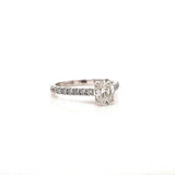 18CT WHITE GOLD DIAMOND BAND ENGAGEMENT RING CLAW SET OVAL DIAMOND HAND CRAFTED