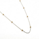 9ct Two Tone, White Gold Belcher linked chain with Yellow Gold Balls 45cm