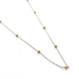 9ct Two Tone, White Gold Belcher linked chain with Yellow Gold Balls 45cm