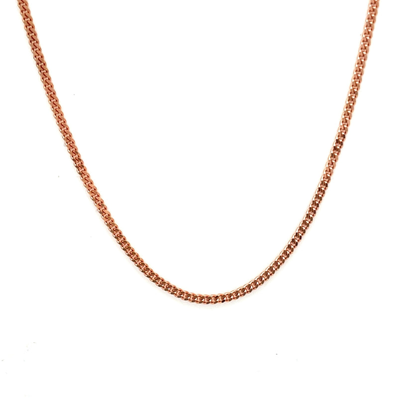 9CT ROSE GOLD CURBY LINK CHAIN 56CM LONG ITALIAN MADE