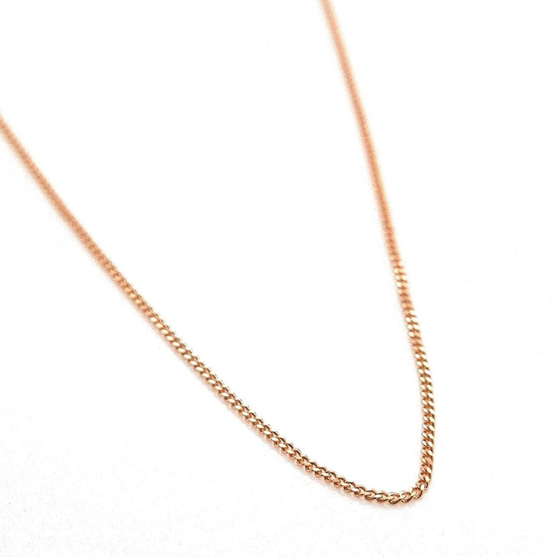 9CT ROSE GOLD CURBY LINK CHAIN 45CM LONG ITALIAN MADE