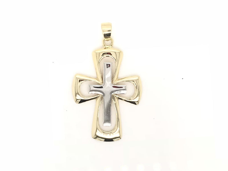 9ct Yellow and White Gold CROSS