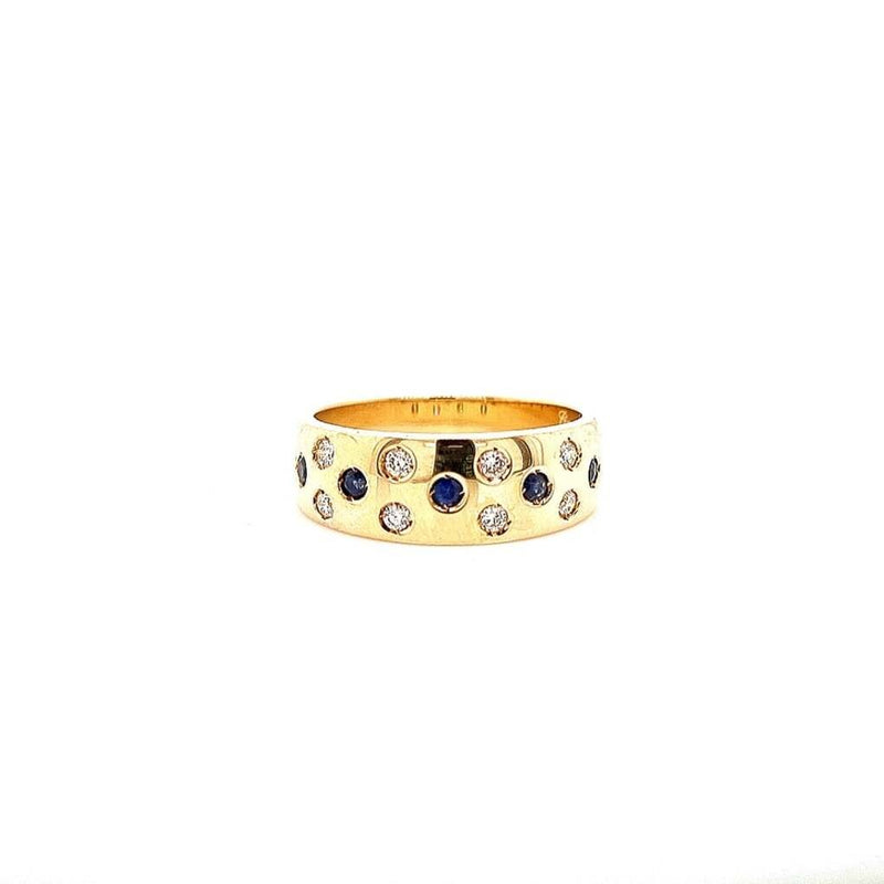 18ct Yellow Gold Diamond & Sapphire Ring