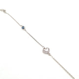 18ct White Gold Protect My Heart Bracelet
