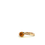 9CT ROSE GOLD DRESS RING CLAW SET BRILLIANT CUT NATURAL YELLOW SAPPHIRE AND BRILLIANT CUT DIAMONDS HAND CRAFTED