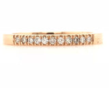 18CT ROSE GOLD WEDDING BAND /RING CLAW SET BRILLIANT CUT DIAMONDS HAND CRAFTED