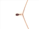 9CT ROSE GOLD PENDANT CLAW SET NATURAL OVAL GARNET AND BRILLAINT CUT DIAMOND HAND CRAFTED