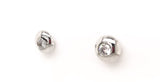EARRINGS 18CT WHITE GOLD STUDS BUBBLE CUBIC ZIRCONIA ITALIAN MADE