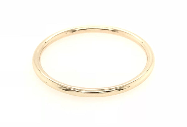 9CT YELLOW GOLD FOREVER RING WEDDING BAND / STACKABLE DRESS RING TUBULAR HAND CRAFTED