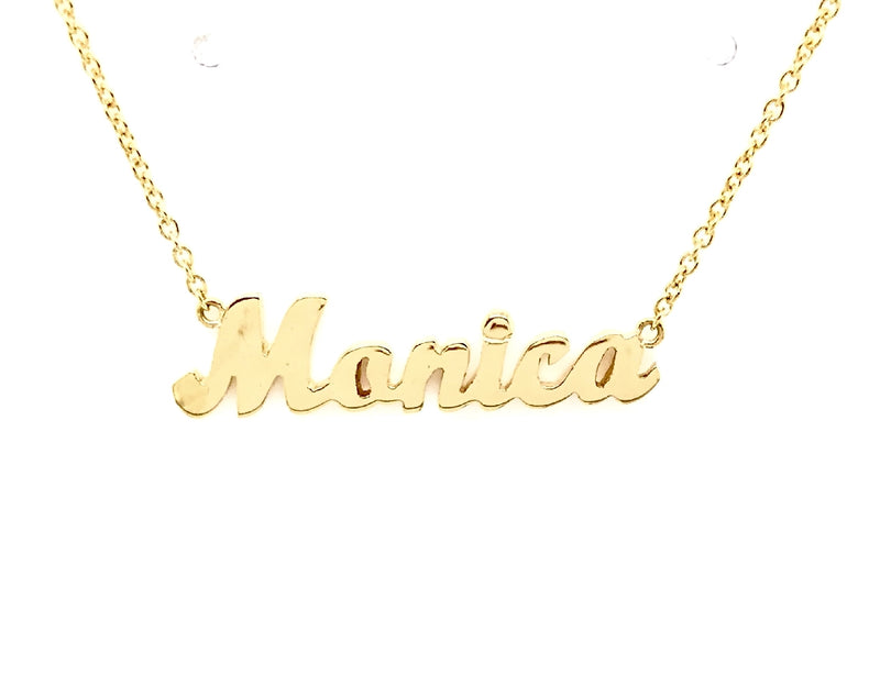 NECKLACE 18CT YELLOW GOLD MONICA NAME NECKLACE HAND CRAFTED