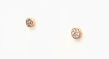 STUD EARRINGS 9CT ROSE GOLD BRILLIANT CUT DIAMONDS CIRCLE SHAPE PAVE'SET HAND CRAFTED