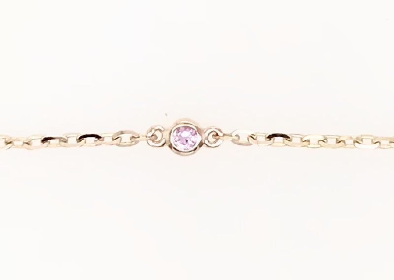 9CT ROSE AND YELLOW GOLD 3 STONE BRACELET BEZEL SET NATURAL PINK SAPPHIRES HAND CRAFTED