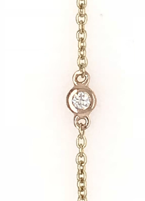 18CT YELLOW AND ROSE GOLD BRACELET BEZEL SET DIAMONDS HAND CRAFTED