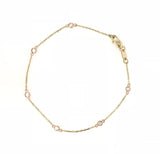 18CT YELLOW AND ROSE GOLD BRACELET BEZEL SET DIAMONDS HAND CRAFTED 2