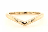 9CT YELLOW GOLD VICTORY V RING STACKABLE PLAIN HAND CRAFTED