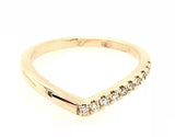 9CT YELLOW GOLD SHIMMERING VICTORY STACKABLE RING CLAW SET BRILLIANT CUT DIAMONDS HAND CRAFTED