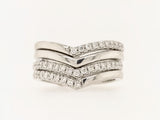 18CT WHITE GOLD SHIMMERING VICTORY RING CLAW SET BRILLIANT CUT DIAMONDS STACKABLE HAND CRAFTED