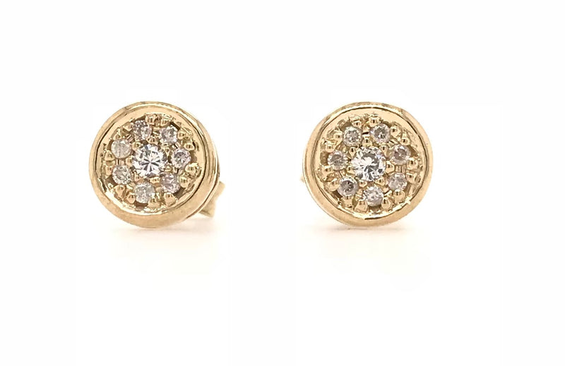 18ct yellow Gold Diamond Stud Earrings