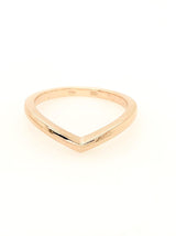 9CT ROSE GOLD SHIMMERING VICTORY V PLAIN STACKABLE RING HAND CRAFTED