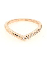 9CT ROSE GOLD SHIMMERING VICTORY STACKABLE CLAW SET RING BRILLIANT CUT DIAMONDS HAND CRAFTED