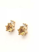 9ct Yellow Gold Gem Stone Stud Earrings