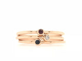 9CT ROSE GOLD BIRTHSTONE STACKABLE RING CHILD / ADULT BRILLIANT CUT DIAMOND GYPSY SET HAND CRAFTED