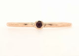 9CT ROSE GOLD BIRTHSTONE STACKABLE RING CHILD / ADULT BRILLIANT CUT NATURAL RUBY GYPSY SET HAND CRAFTED
