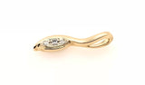 9CT YELLOW GOLD TULIP DESIGN PENDANT PAVE' SET BRILLIANT CUT DIAMONDS HAND CRAFTED
