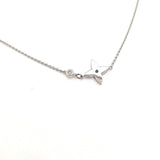 9CT WHITE GOLD STAR NECKLACE GYPSY SET BRILLIANT CUT DIAMOND HAND CRAFTED