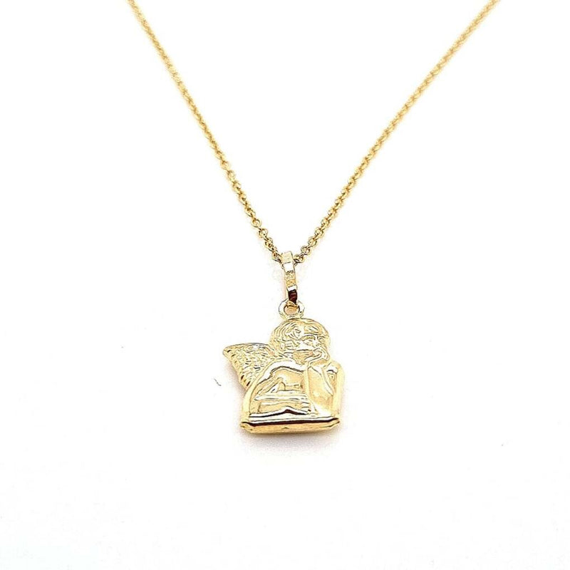18CT YELLOW GOLD ANGEL MEDAL IMPORTED