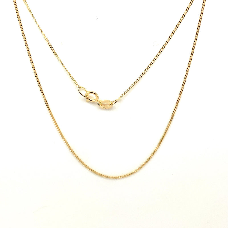 9CT YELLOW GOLD CURBY CHAIN 45CM LONG ITALIAN MADE