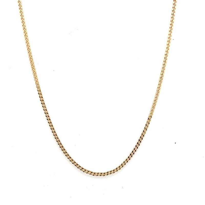 9CT YELLOW GOLD CURBY LINK CHAIN 50CM LONG ITALIAN MADE