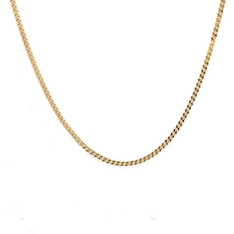 9CT YELLOW GOLD CURBY LIUNK CHAIN 45CM LONG ITALIAN MADE
