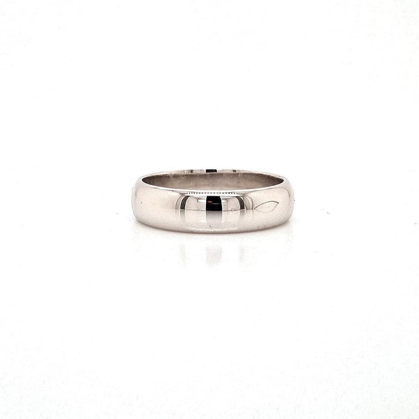 9CT WHITE GOLD MALE WEDDING BAND HAND CRAFTED