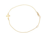 9CT YELLOW GOLD CROSS BRACELET CHILD / ADULT 18CM WITH EXTRA JUMPRING AT 16CM HAND CRAFTED