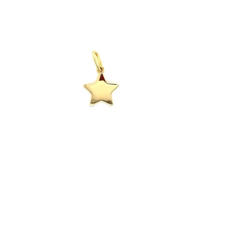 18CT YELLOW GOLD FLAT STAR PENDANT HAND CRAFTED 2