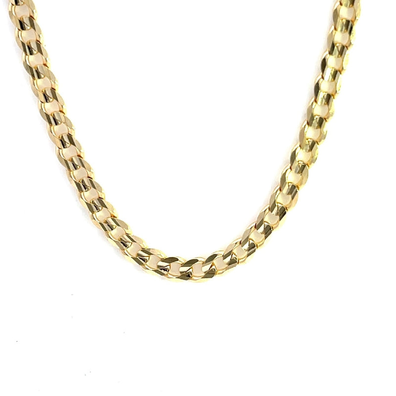 9CT YELLOW GOLD CURBY OVAL CONCAVE LINK CHAIN ITALIAN MADE