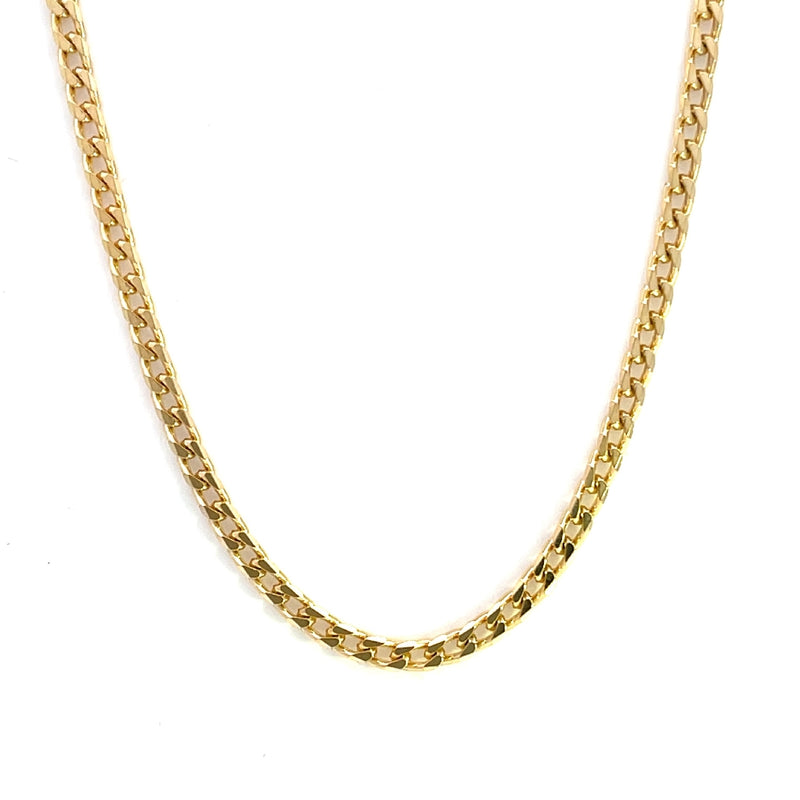 9CT YELLOW GOLD CURBY SQUARE LINK CHAIN ITALIAN MADE